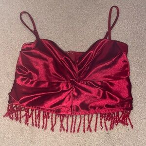 Satan Red top with Zipper